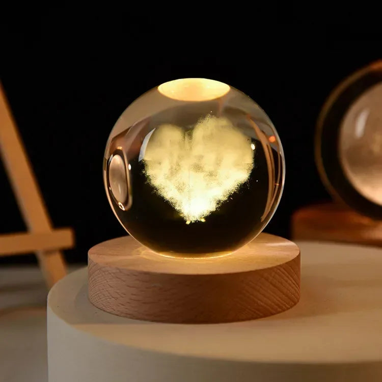 Crystal Sphere with 3D Design