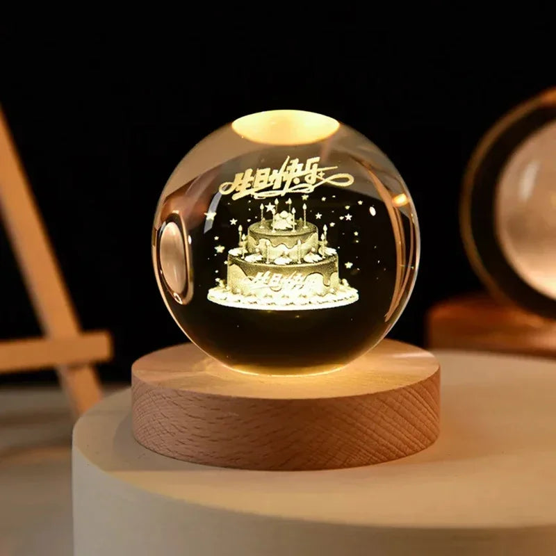 Crystal Sphere with 3D Design