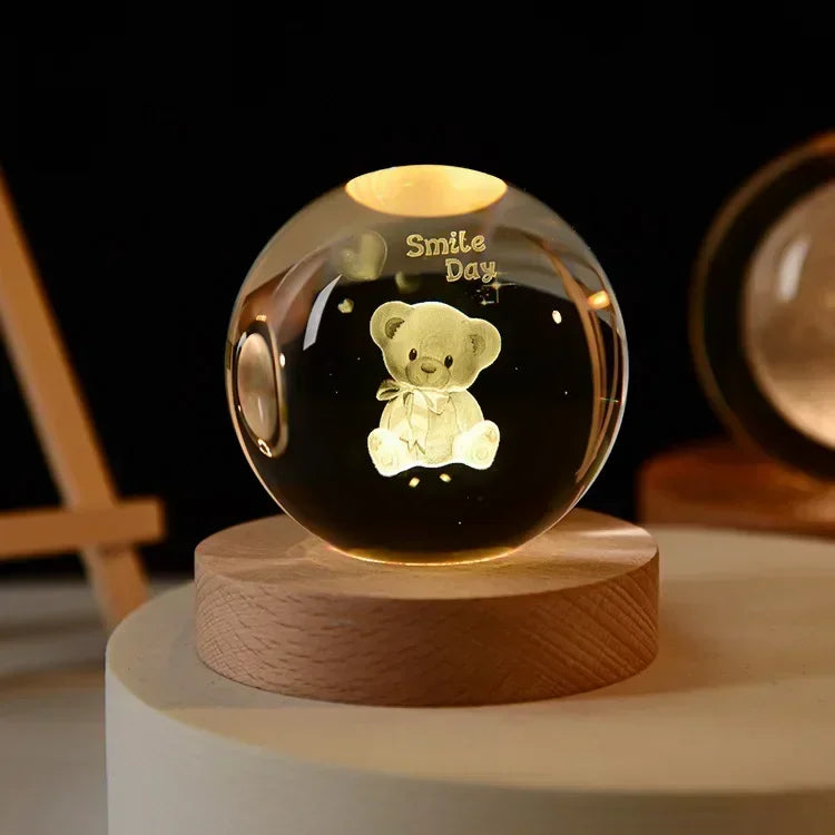 Crystal Sphere with 3D Design