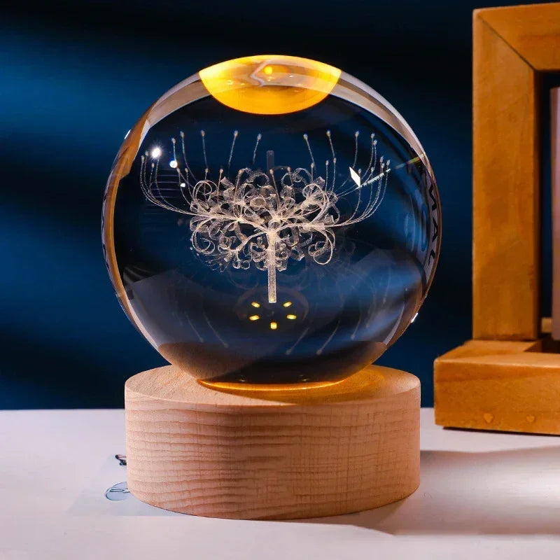 Crystal Sphere with 3D Design