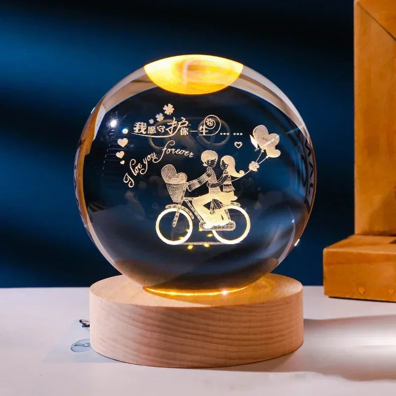 Crystal Sphere with 3D Design