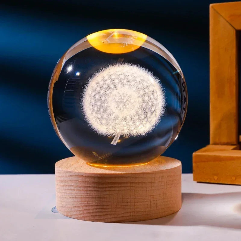 Crystal Sphere with 3D Design