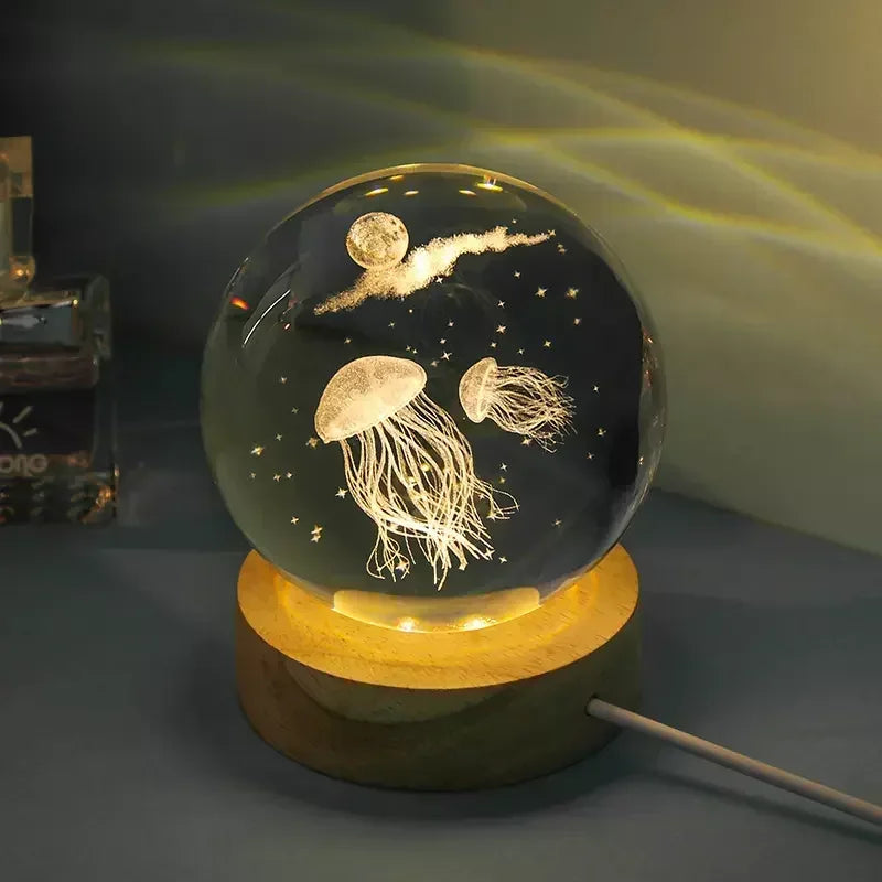 Crystal Sphere with 3D Design