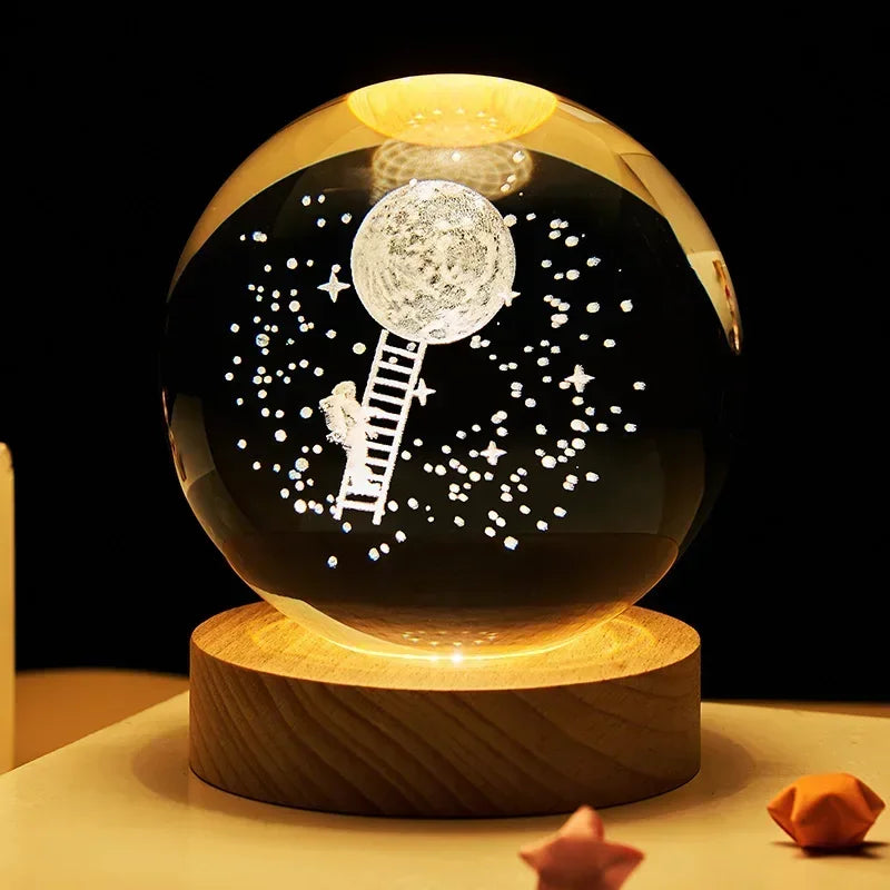Crystal Sphere with 3D Design