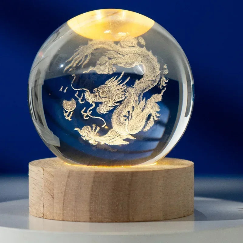 Crystal Sphere with 3D Design
