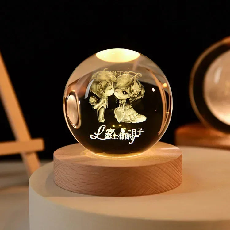 Crystal Sphere with 3D Design