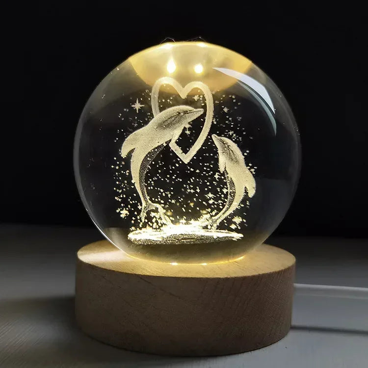 Crystal Sphere with 3D Design