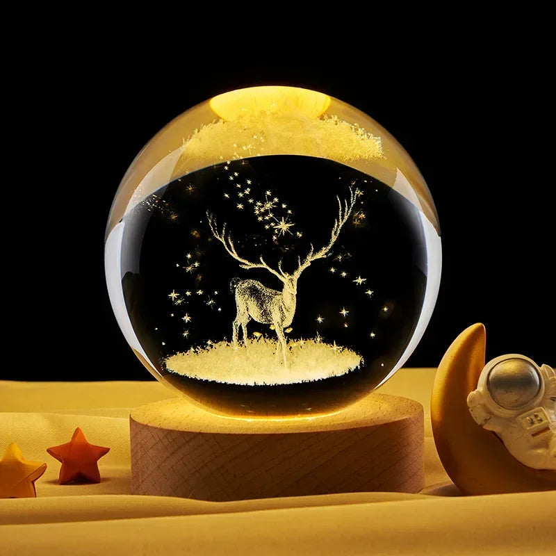 Crystal Sphere with 3D Design