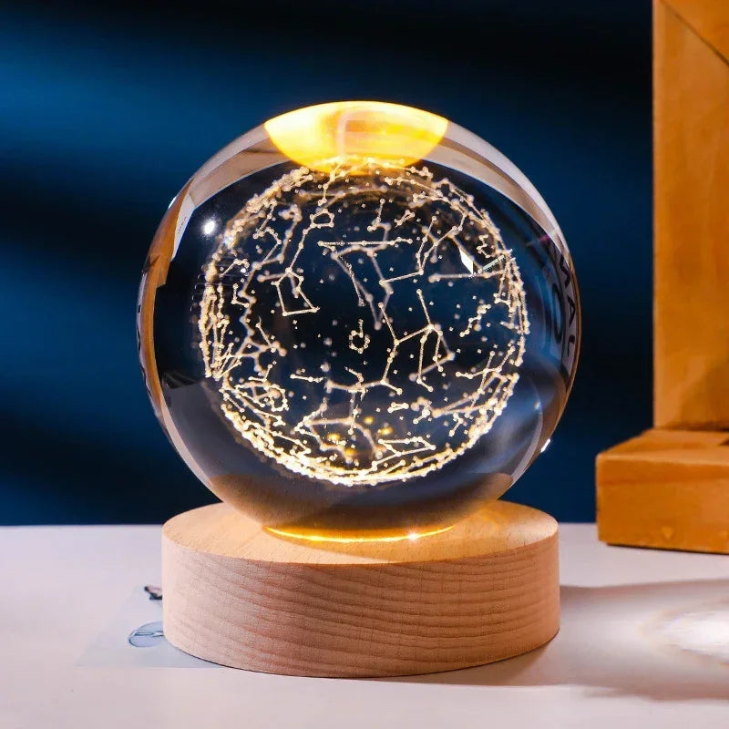Crystal Sphere with 3D Design