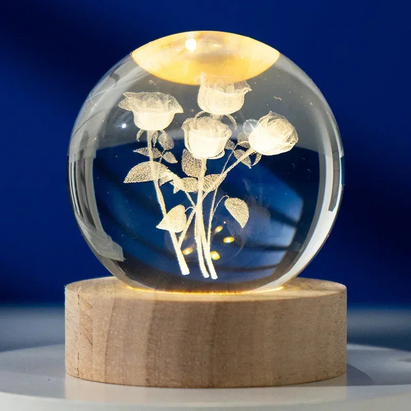 Crystal Sphere with 3D Design