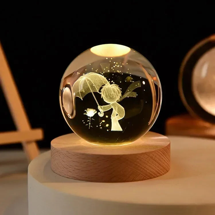 Crystal Sphere with 3D Design