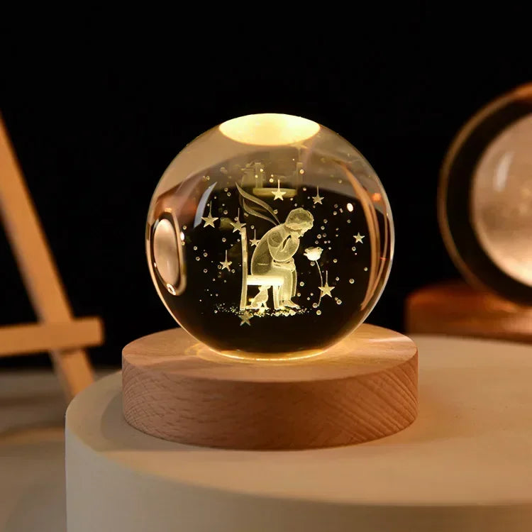 Crystal Sphere with 3D Design