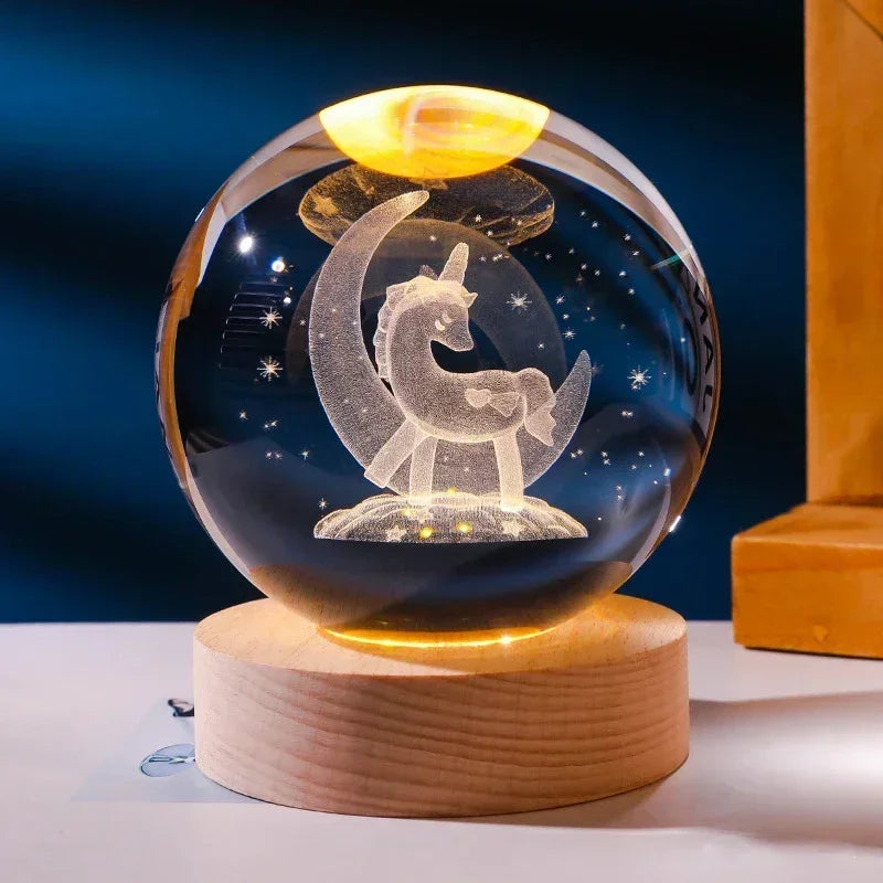 Crystal Sphere with 3D Design