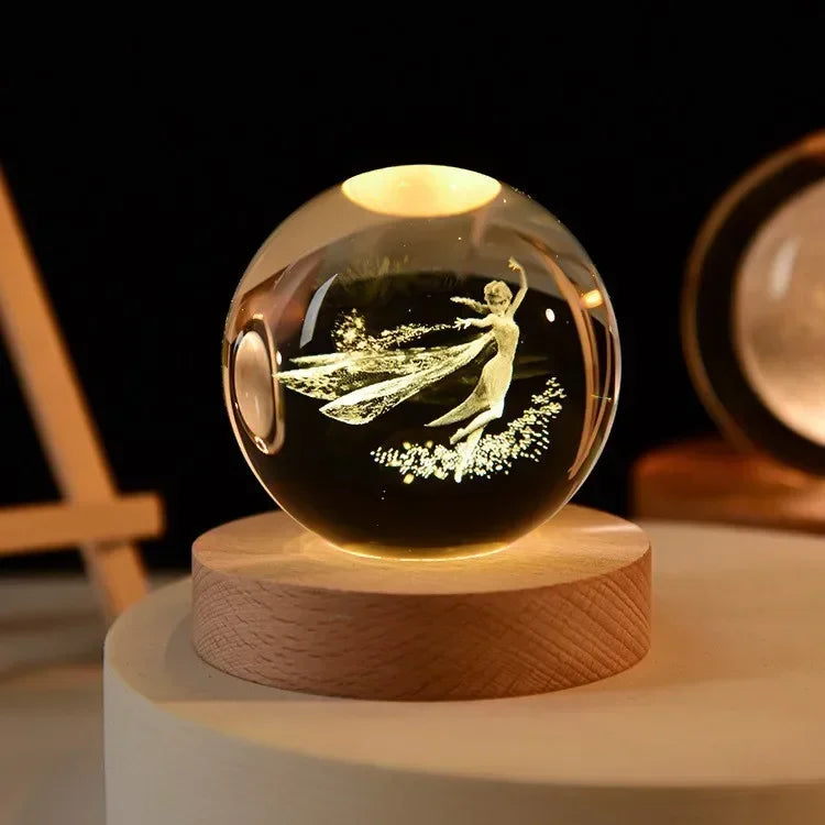 Crystal Sphere with 3D Design