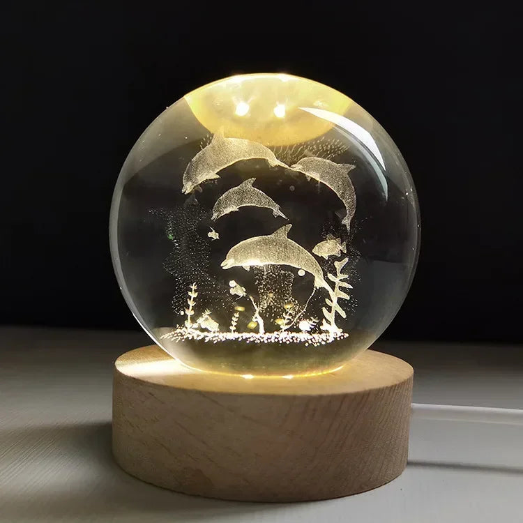 Crystal Sphere with 3D Design