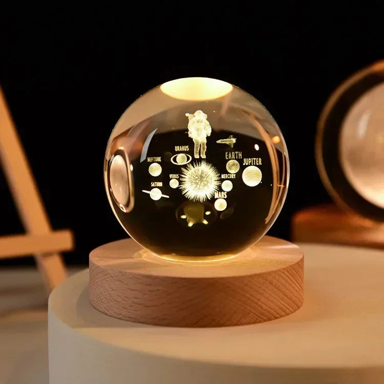 Crystal Sphere with 3D Design