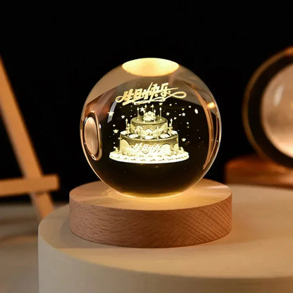 Crystal Sphere with 3D Design