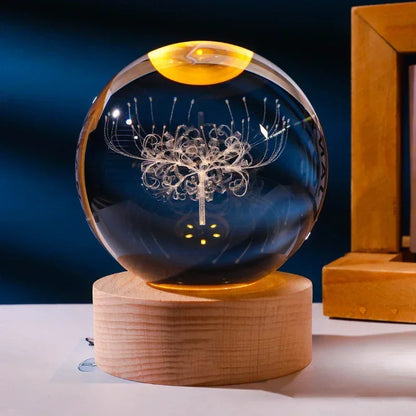 Crystal Sphere with 3D Design