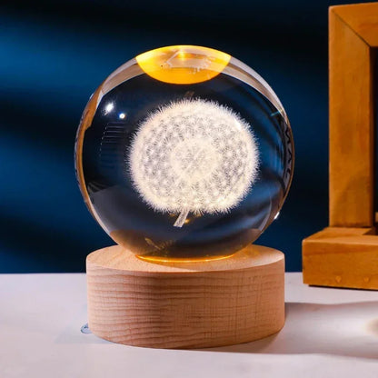 Crystal Sphere with 3D Design