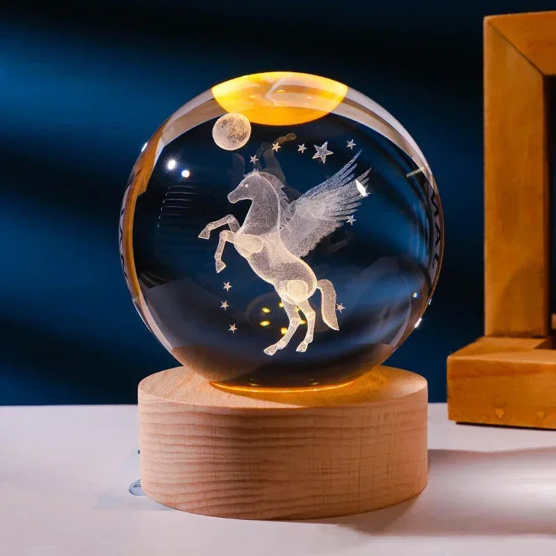 Crystal Sphere with 3D Design