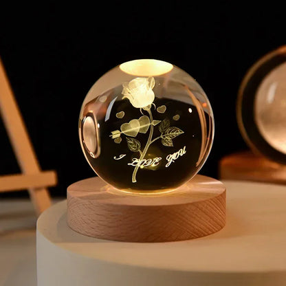 Crystal Sphere with 3D Design