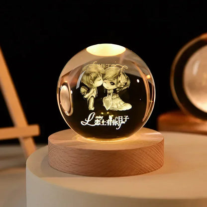 Crystal Sphere with 3D Design