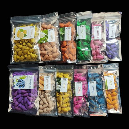 Natural Backflow Incense Cones – 50 pcs