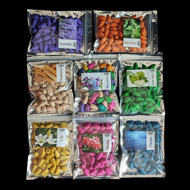 Natural Backflow Incense Cones – 50 pcs