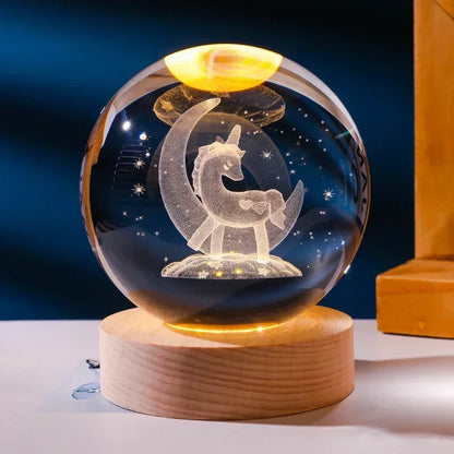 Crystal Sphere with 3D Design